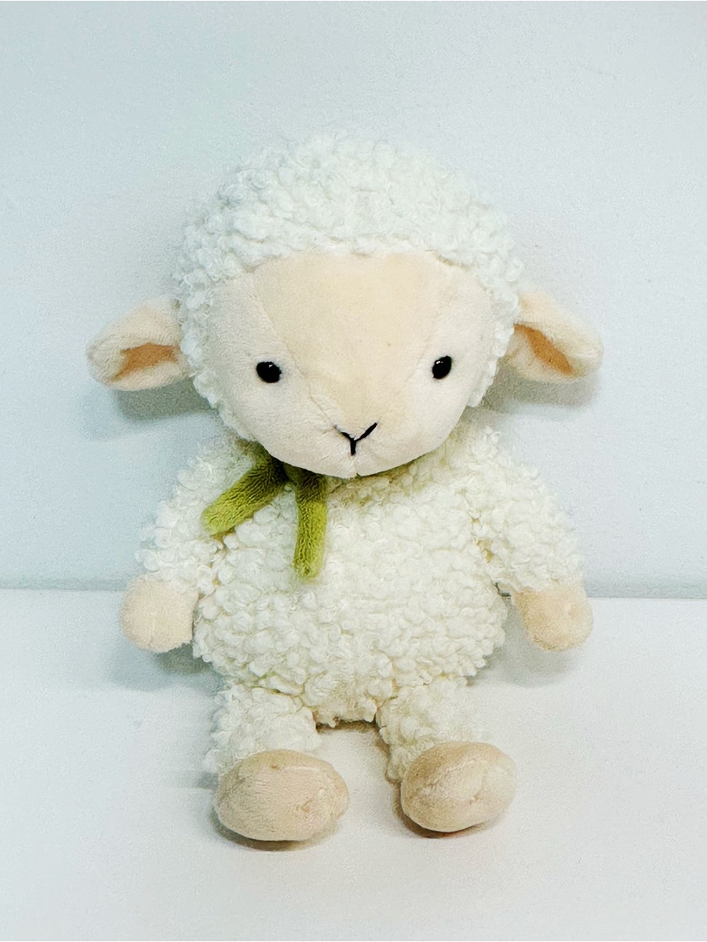 Jellycat Cream Lamb Plush with Green Scarf